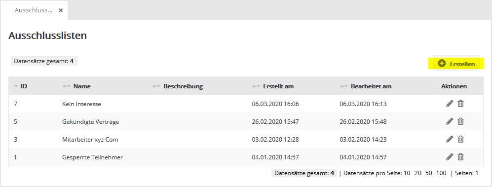 Abonnentenlisten in newsbird